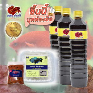 ชุดดูแลปลากัด น้ำหมักใบหูกวาง 3 ขวด (สามารถใช้เลี้ยงปลาได้เกือบ 2-3 เดือน)